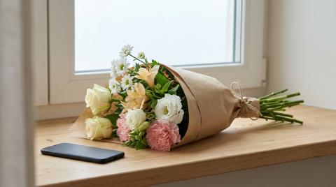 Получатель сам назовёт курьеру адрес для букета