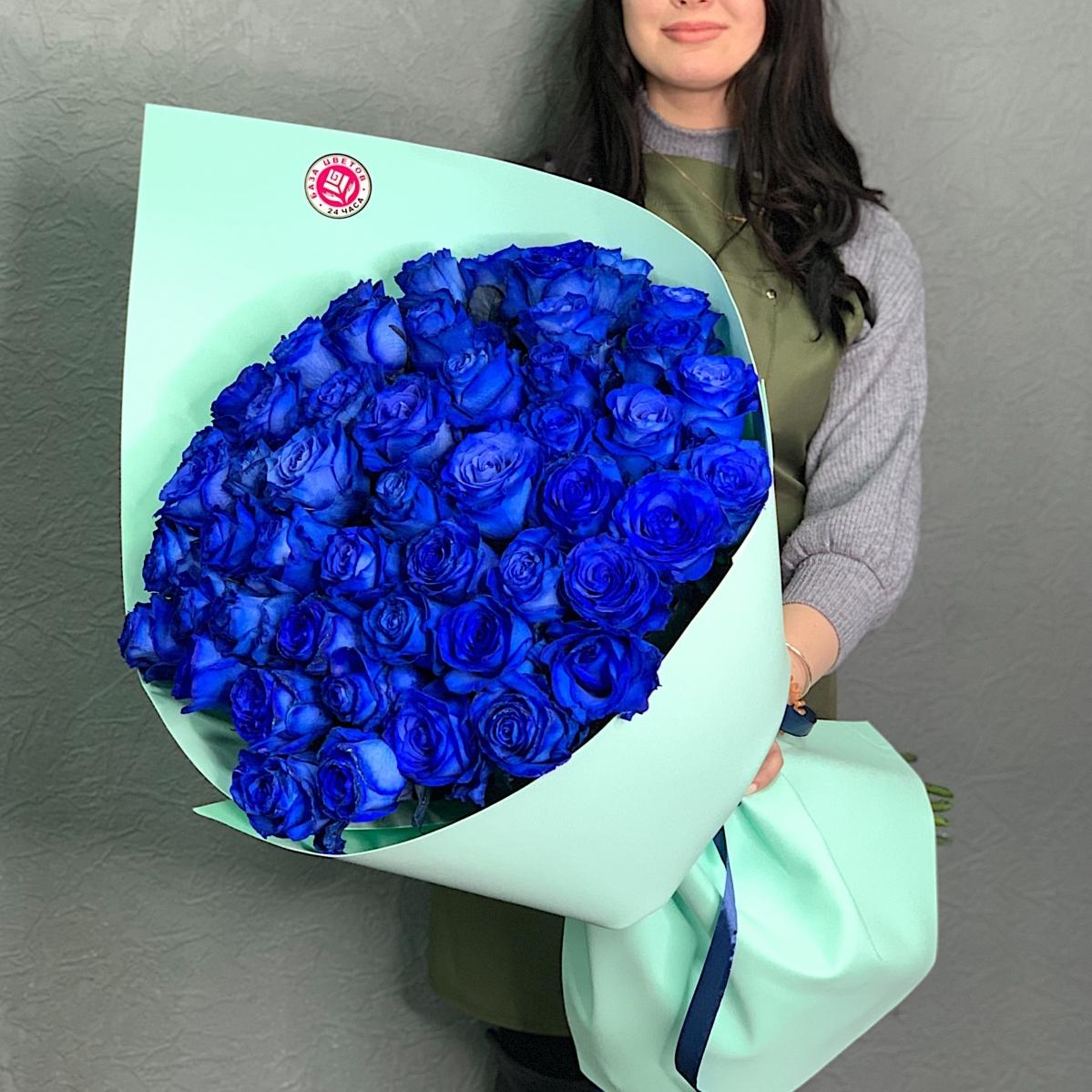 Розы 70 см (Эквадор) Синие