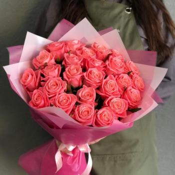 Розовые розы 50 см 25 шт. (Россия) код - 46805vggd