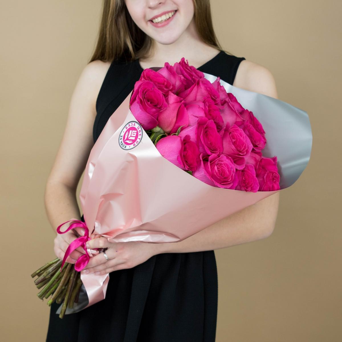 Букет из розовых роз 21 шт. (40 см) (артикул букета  12351vlg)