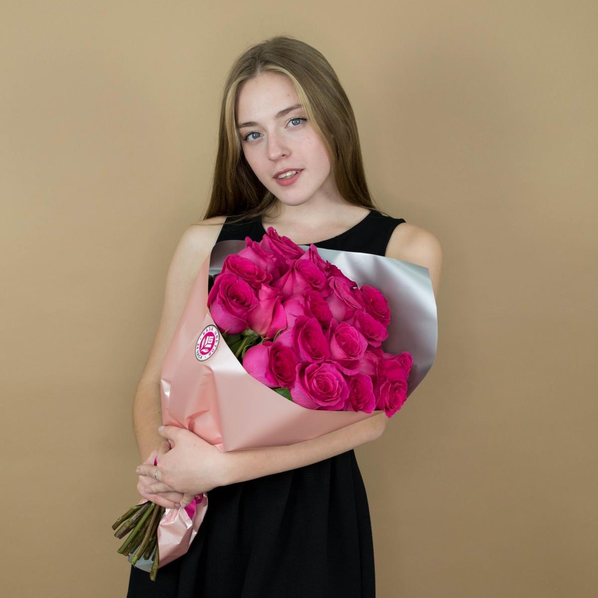 Букет из розовых роз 21 шт. (40 см) (артикул букета  12351vlg)