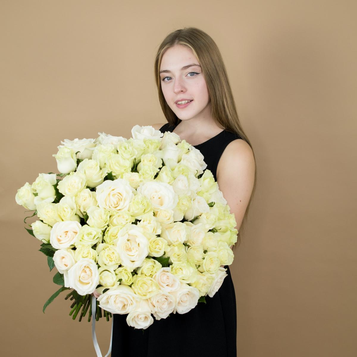 Букет из белых роз 101 шт 40 см (Эквадор) №: 12765v